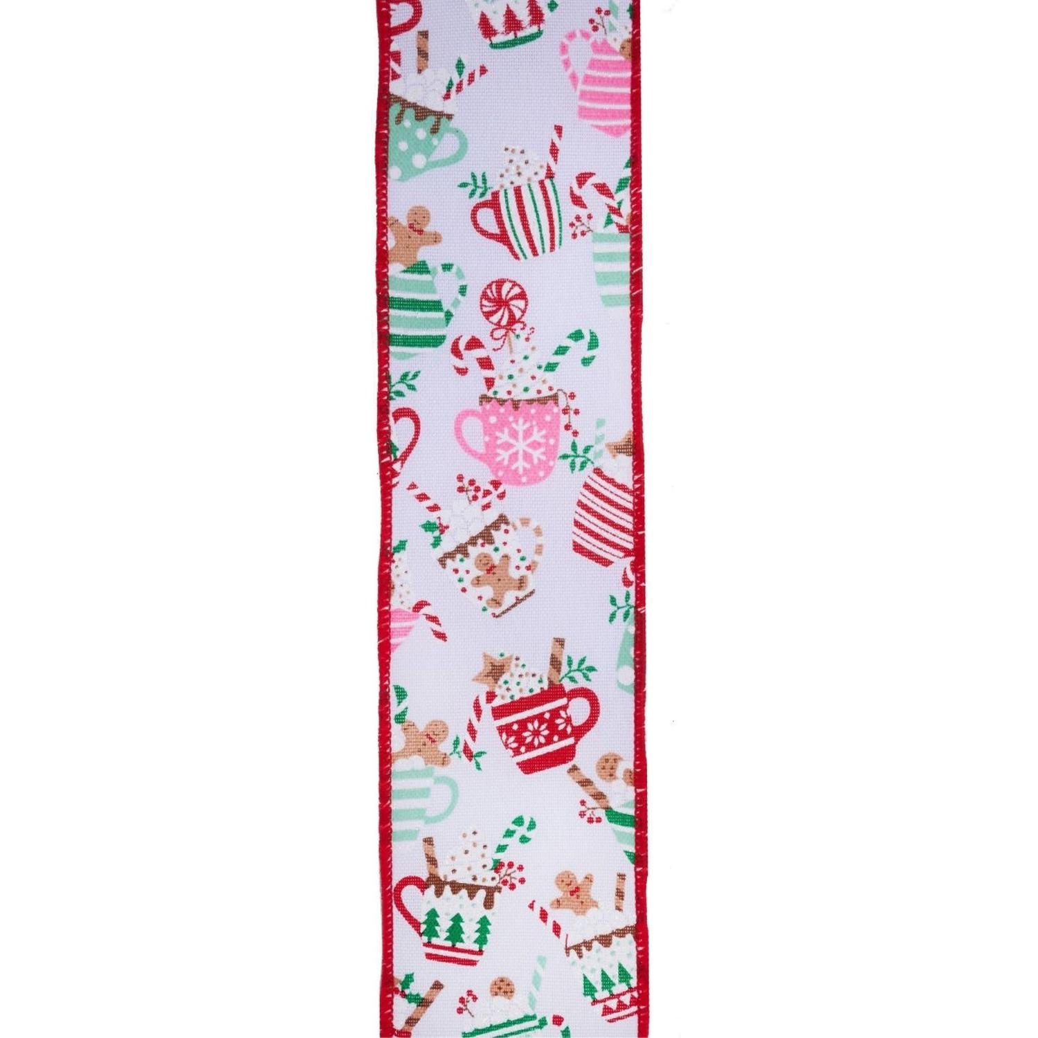 Shop For 2.5" Hot Cocoa Mugs Ribbon: White (10 Yards)