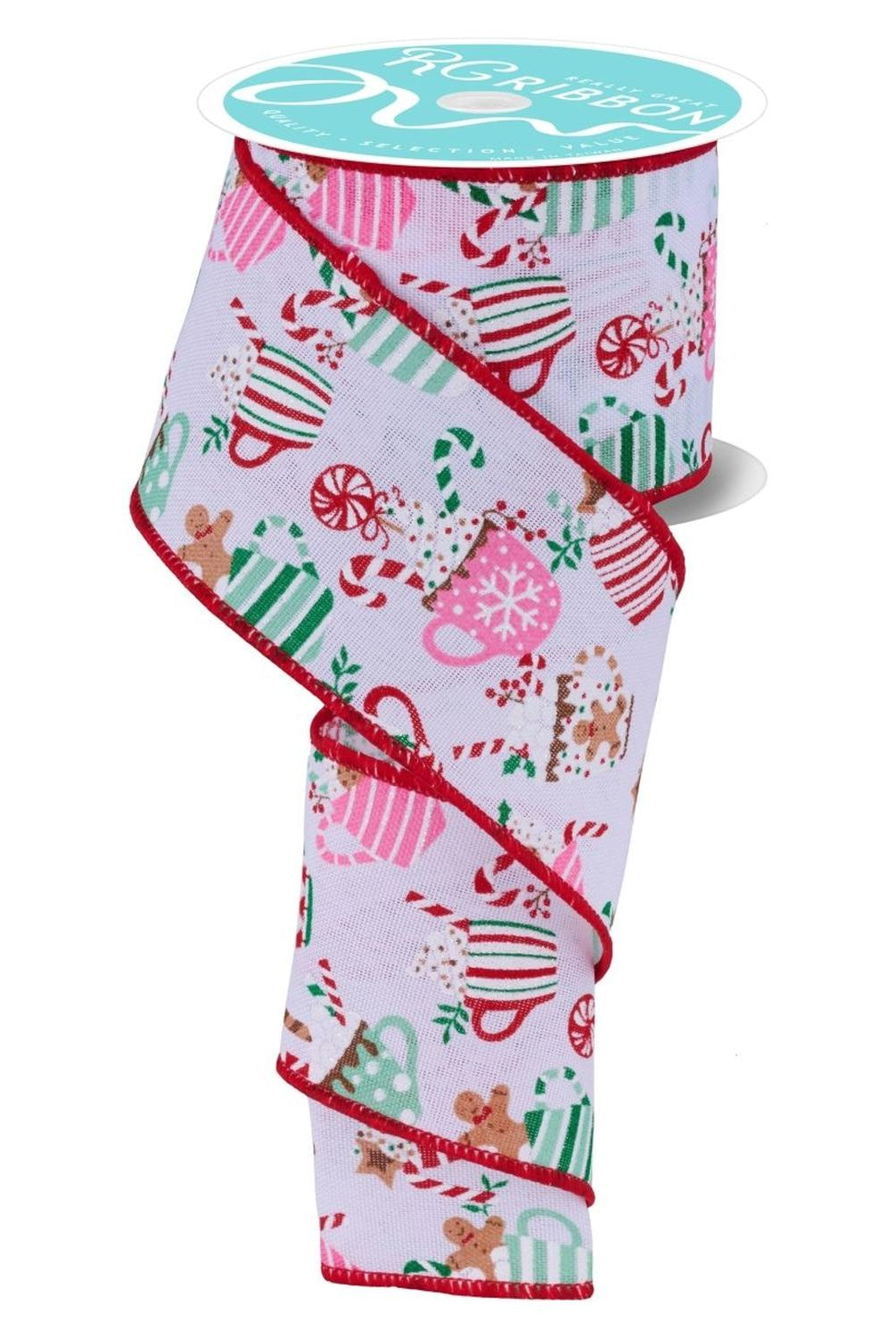 2.5" Hot Cocoa Mugs Ribbon: White (10 Yards)