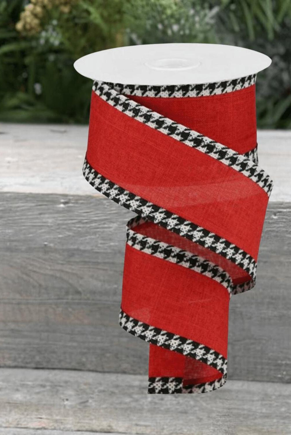 Shop For 2.5" Houndstooth Edge Ribbon: Red, Black, White (10 Yards)