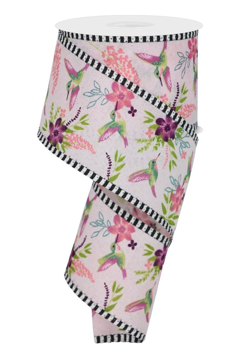 Shop For 2.5" Hummingbirds Stripe Edge Ribbon: Pink (10 Yards)