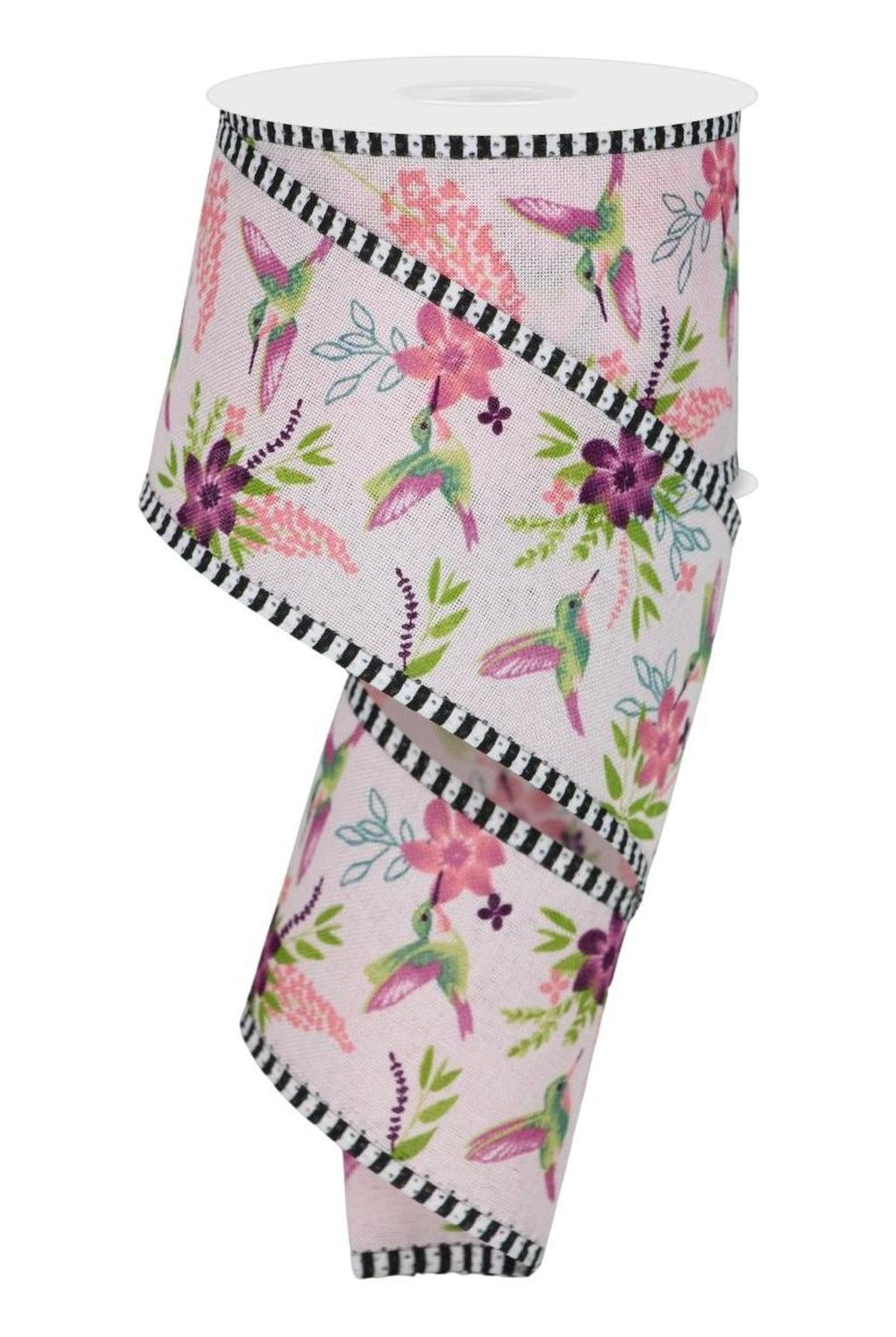 Shop For 2.5" Hummingbirds Stripe Edge Ribbon: Pink (10 Yards)