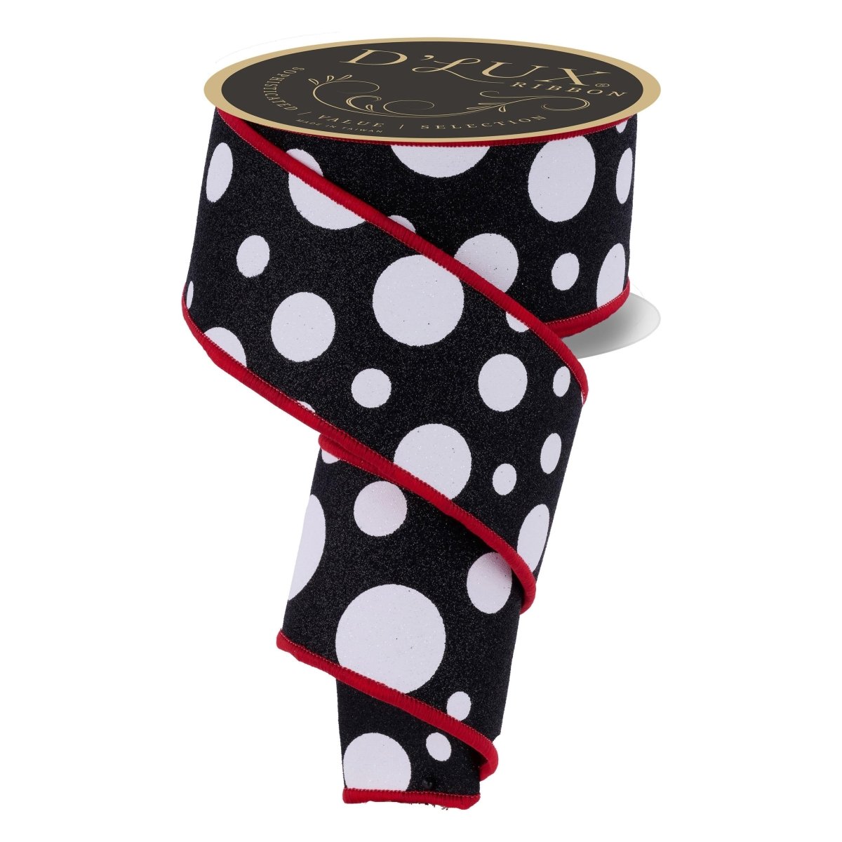 Shop For 2.5 in Giant Polka Dot Fused Ribbon: Black/Red (10 Yards)