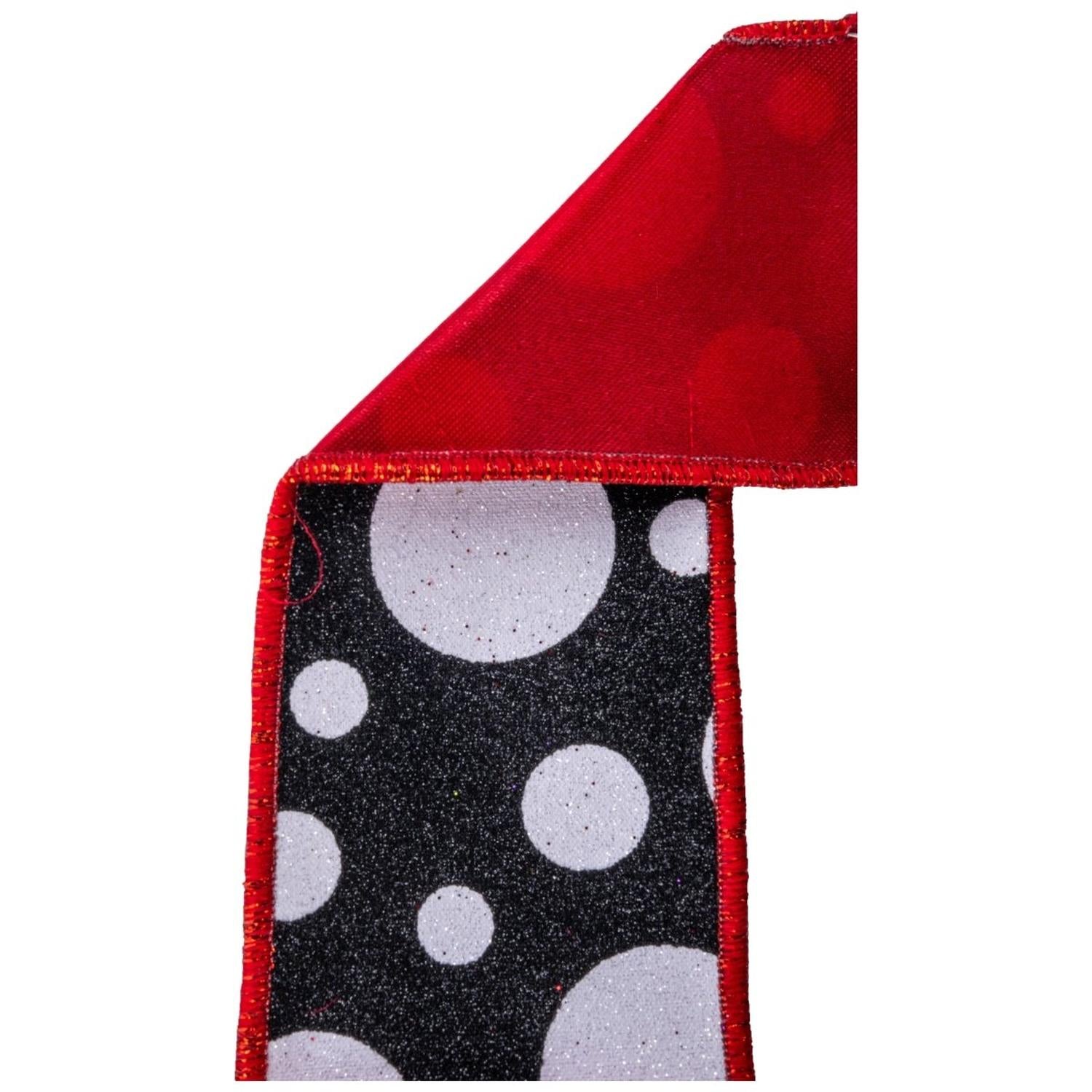 Shop For 2.5 in Giant Polka Dot Fused Ribbon: Black/Red (10 Yards)