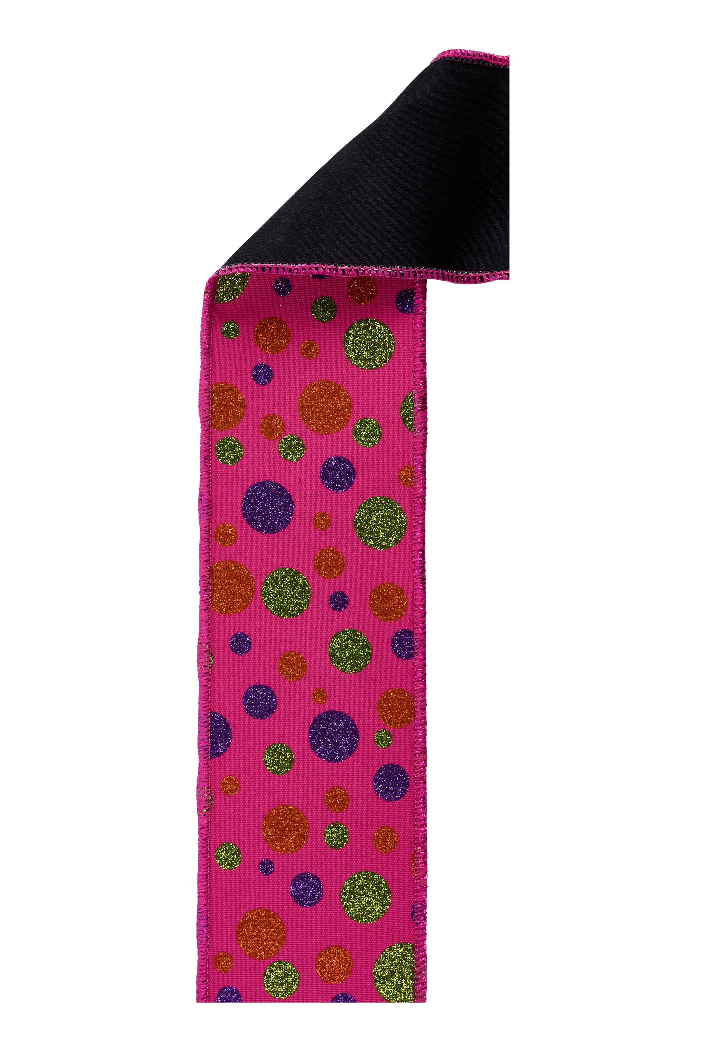 Shop For 2.5 in Glitter Polka Dot Fused Ribbon: Hot Pink (10 Yards)