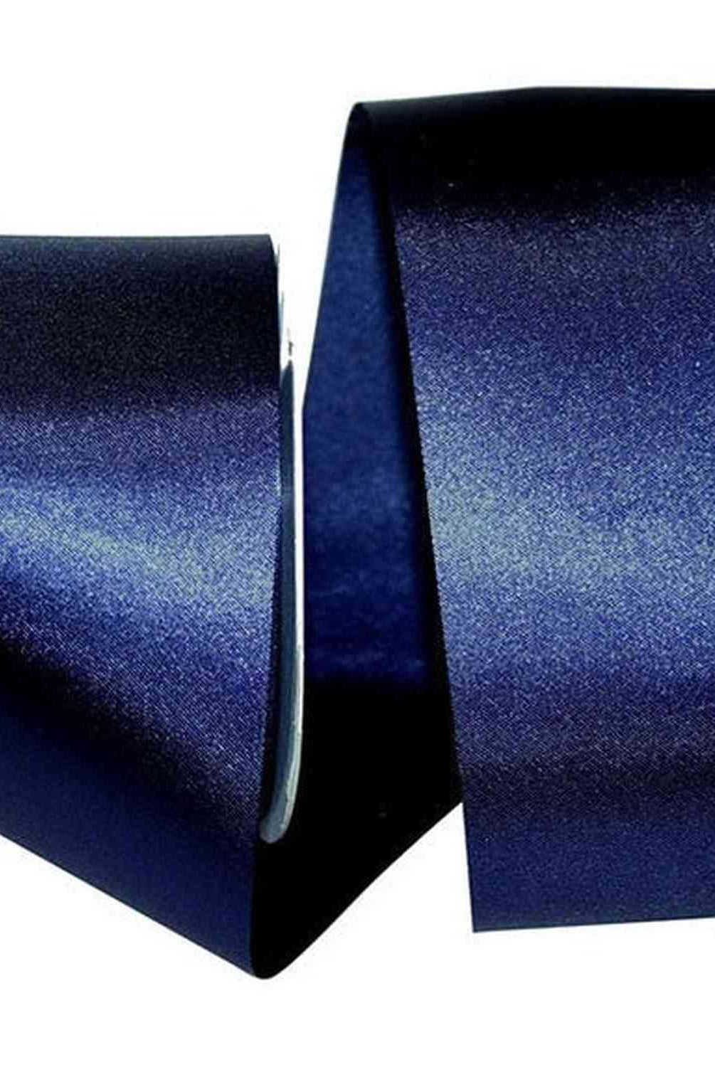 Shop For 2.5 inch Satin Non - Wired Ribbon: Navy (50 Yards)