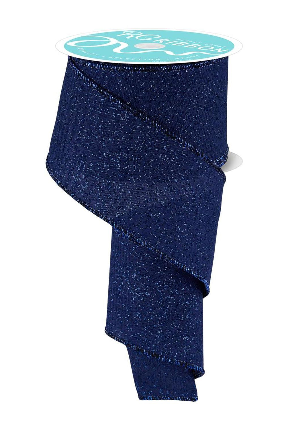 Shop For 2.5" Irregular Spotted Glitter Ribbon: Navy Blue (10 Yards)
