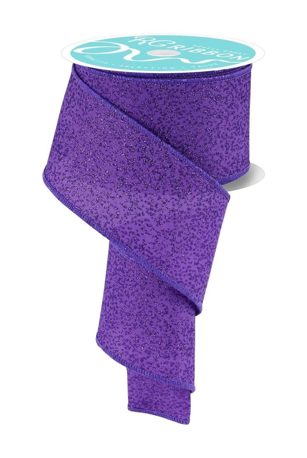 2.5" Irregular Spotted Glitter Ribbon: Purple (10 Yards)