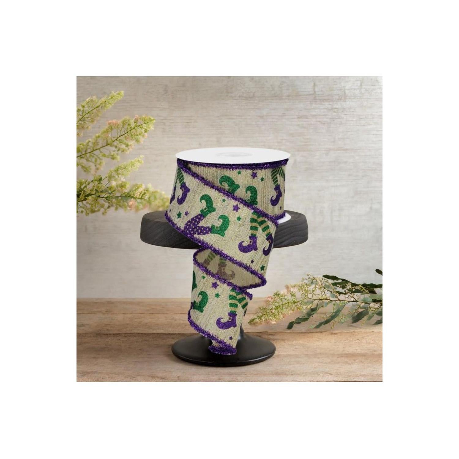 Shop For 2.5" Jester Legs Tinsel Ribbon: Light Gold (10 Yards)