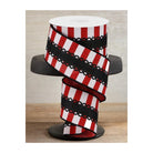 Shop For 2.5" Lace On Horizontal Stripe Ribbon: Red/White (10 Yards)