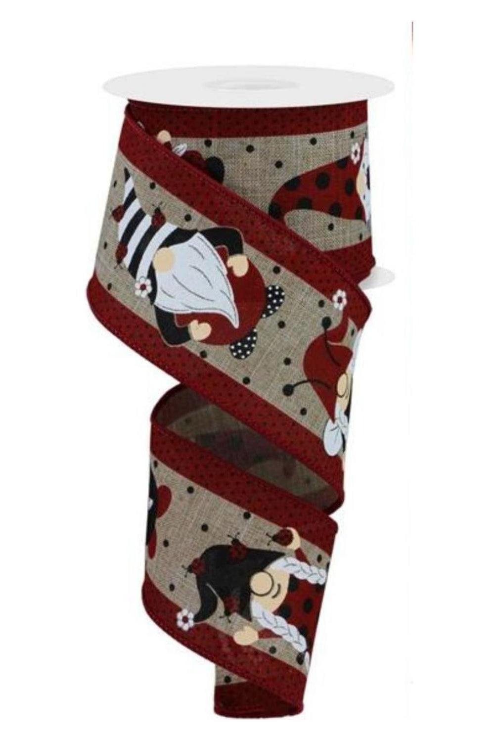 Shop For 2.5" Ladybug Gnome Ribbon: Light Beige (10 Yards)