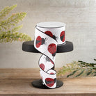 Shop For 2.5" Ladybug on Royal Ribbon: White (10 Yards)