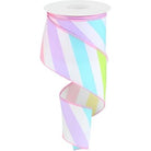 Shop For 2.5" Large Multi Diagonal Stripe Ribbon: White (10 Yards) at Michelle's aDOORable Creations