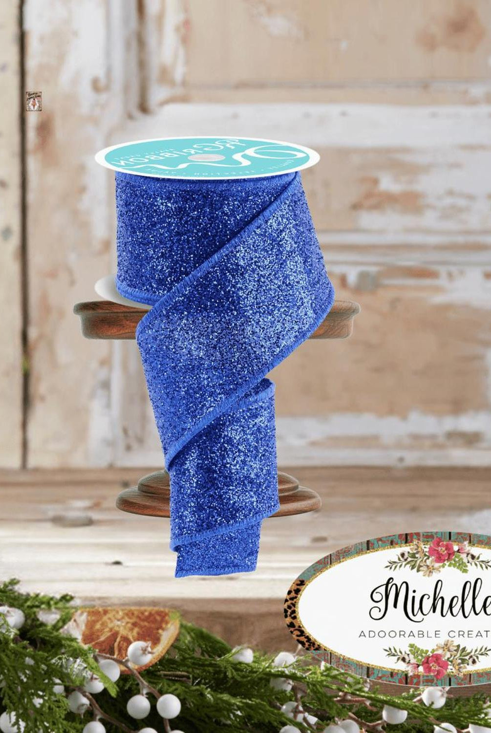 Shop For 2.5" Laser Glitter Ribbon: Royal Blue (10 Yards)