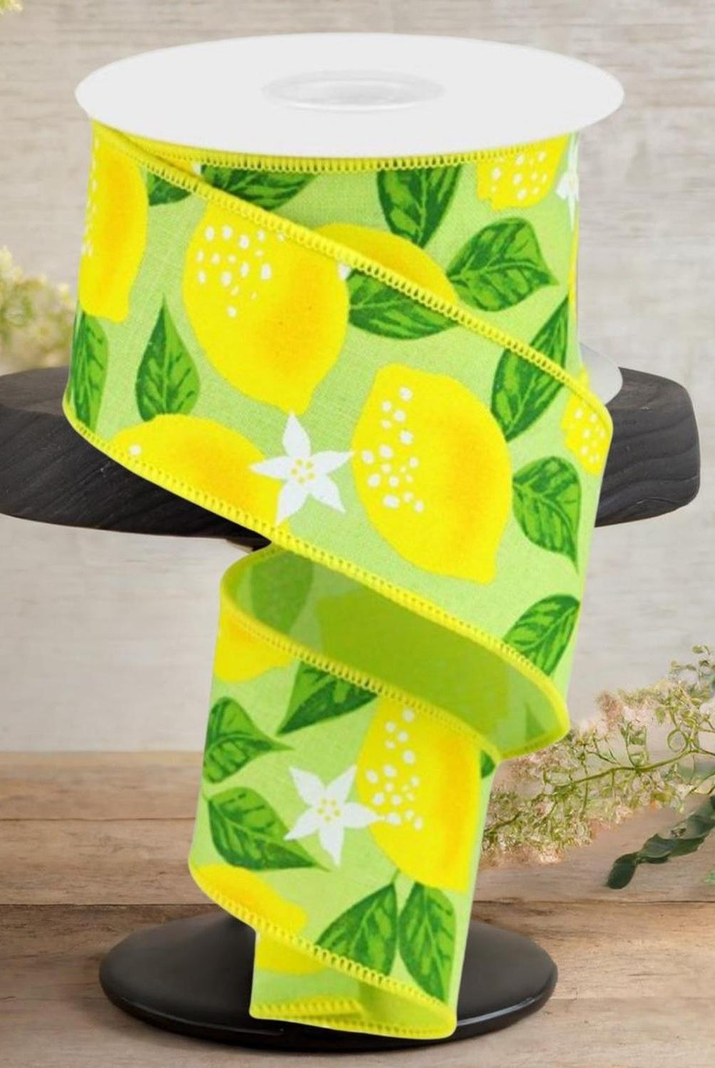 Shop For 2.5" Lemon On Royal Ribbon: Green (10 Yards)