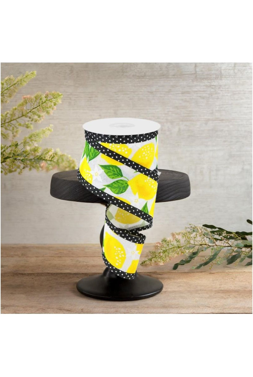 Shop For 2.5" Lemon Swiss Dots Ribbon: White (10 Yards)