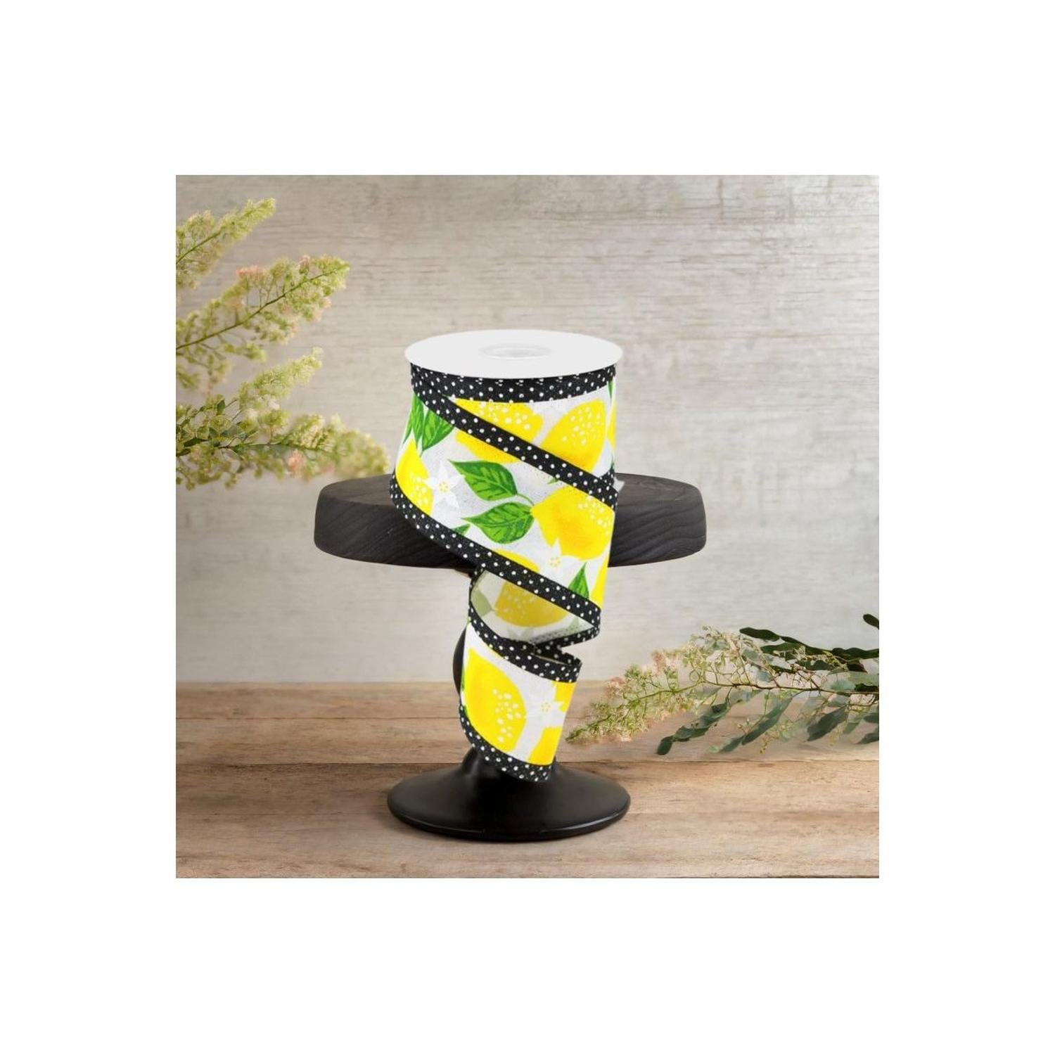 Shop For 2.5" Lemon Swiss Dots Ribbon: White (10 Yards)