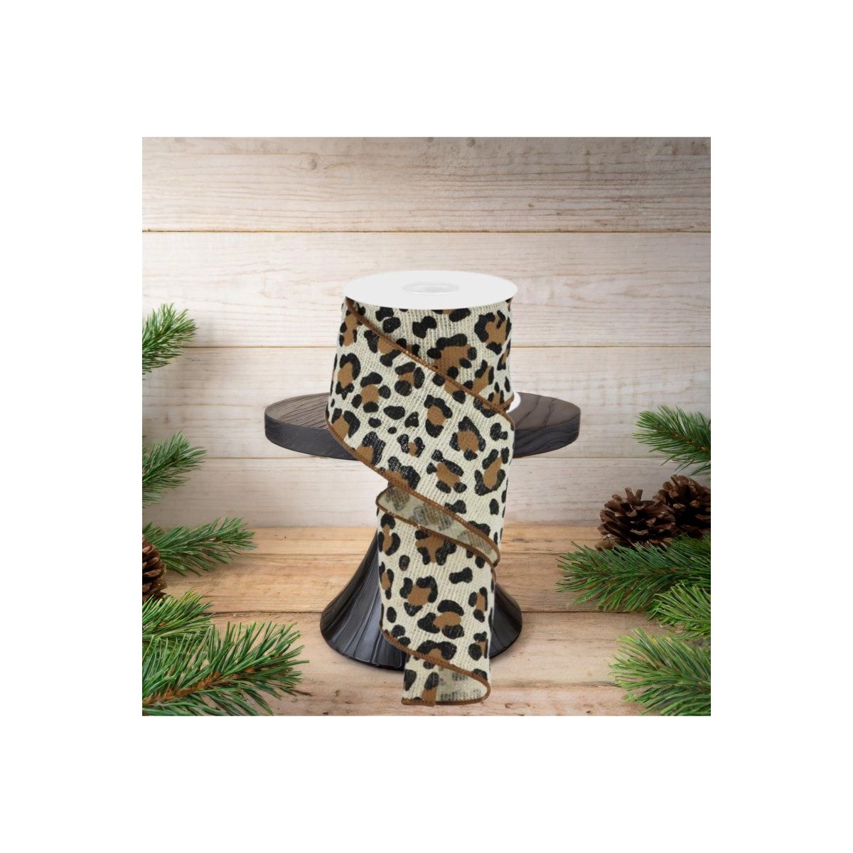 Shop For 2.5" Leopard Print Ribbon: Ivory (10 Yards)