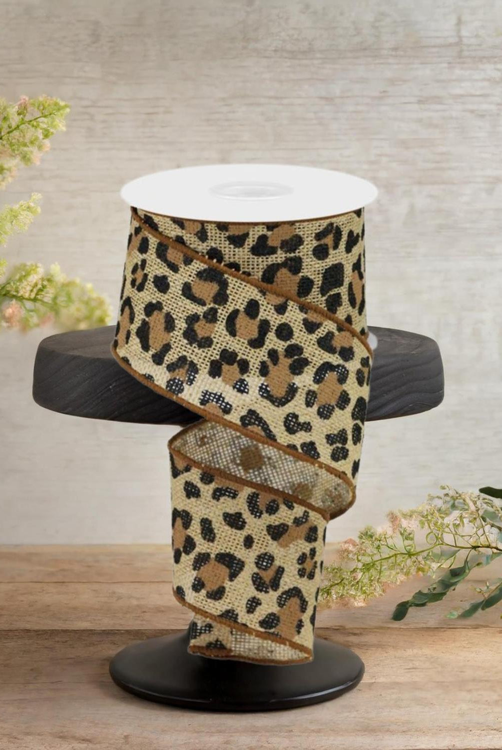 Shop For 2.5" Leopard Print Ribbon: Natural (10 Yards)