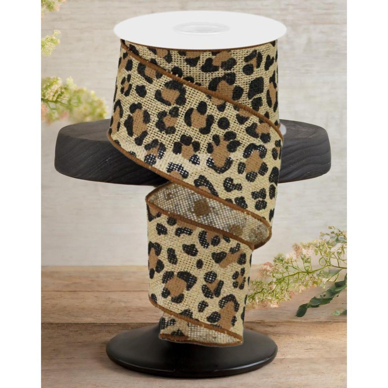 Shop For 2.5" Leopard Print Ribbon: Natural (10 Yards)