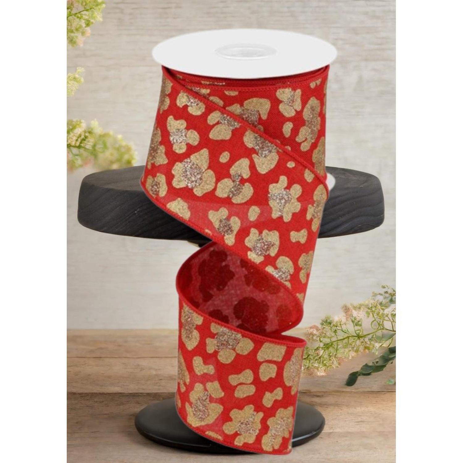 Shop For 2.5" Leopard Print Ribbon: Red (10 Yards)