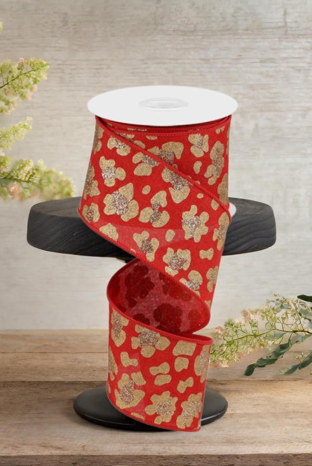 Shop For 2.5" Leopard Print Ribbon: Red (10 Yards)