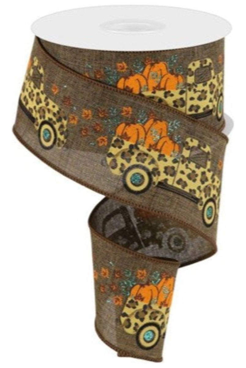 Shop For 2.5" Leopard Truck Royal Ribbon: Brown (10 Yards)