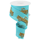 Shop For 2.5" Leopard Truck Royal Ribbon: Light Teal (10 Yards)