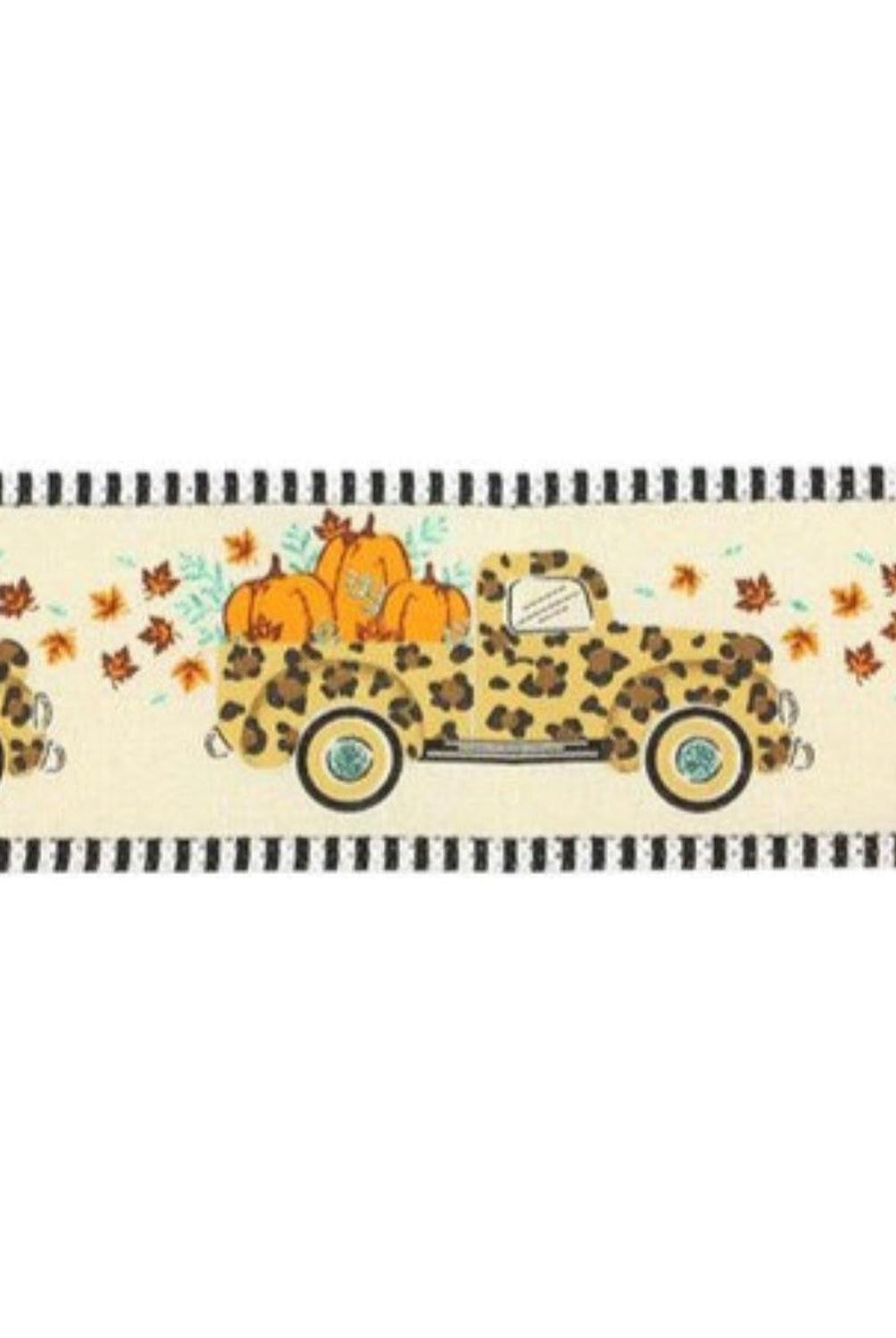 Shop For 2.5" Leopard Truck Stripe Edge Ribbon: Cream (10 Yards)