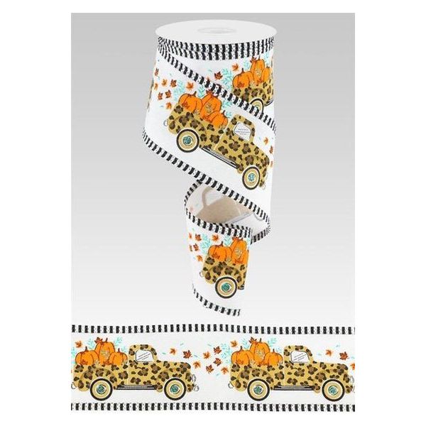 Shop For 2.5" Leopard Truck Stripe Edge Ribbon: White (10 Yards) at Michelle's aDOORable Creations