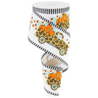 Shop For 2.5" Leopard Truck Stripe Edge Ribbon: White (10 Yards)