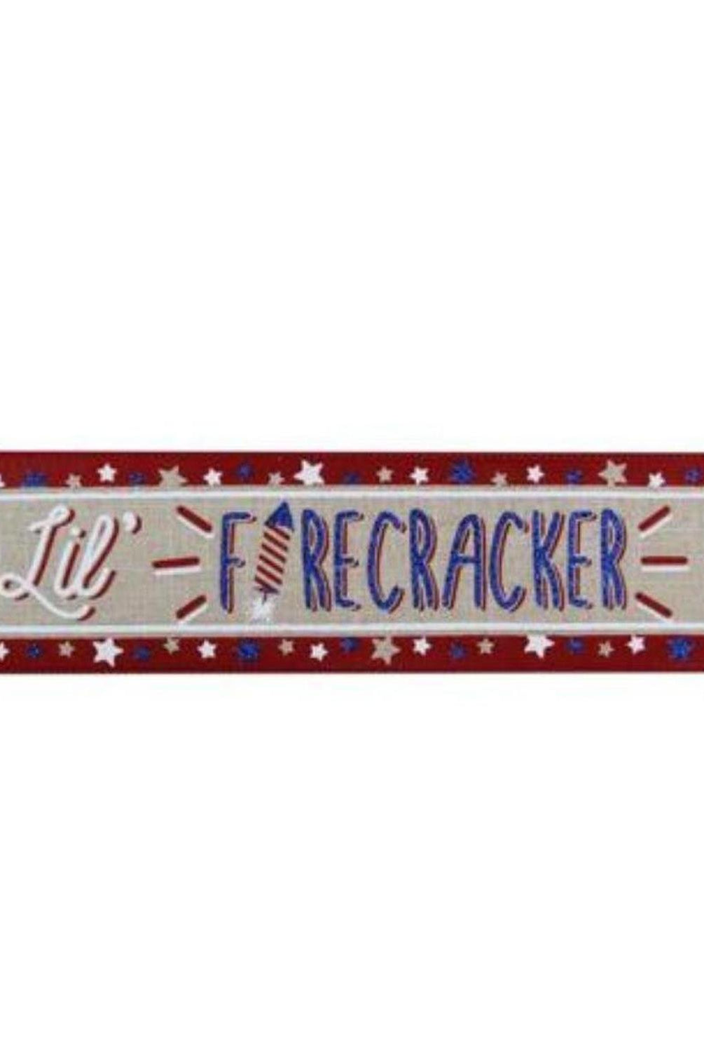 Shop For 2.5" Lil Firecracker Patriotic Ribbon: Natural (10 Yards)