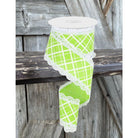 Shop For 2.5" Line Check Lace Ribbon: Lime Green (10 Yard) at Michelle's aDOORable Creations