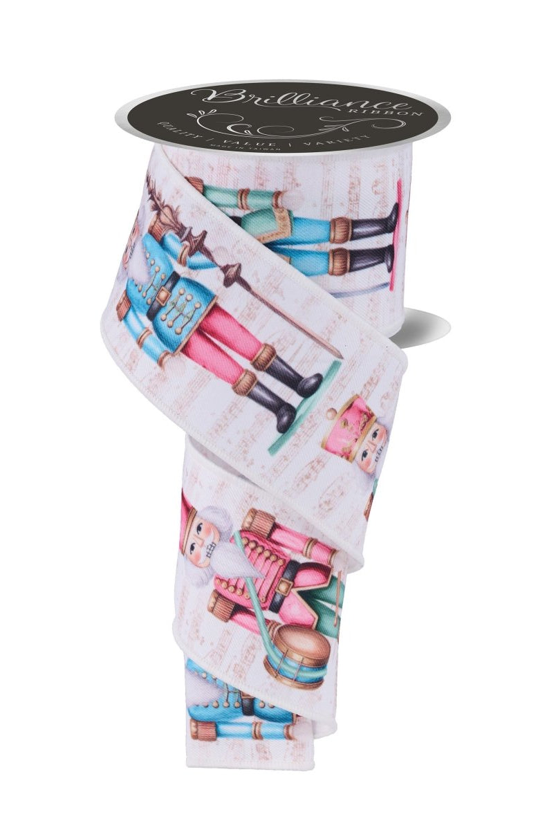 Shop For 2.5" LS Nutcracker Ribbon: Ivory/Pink (10 Yards)