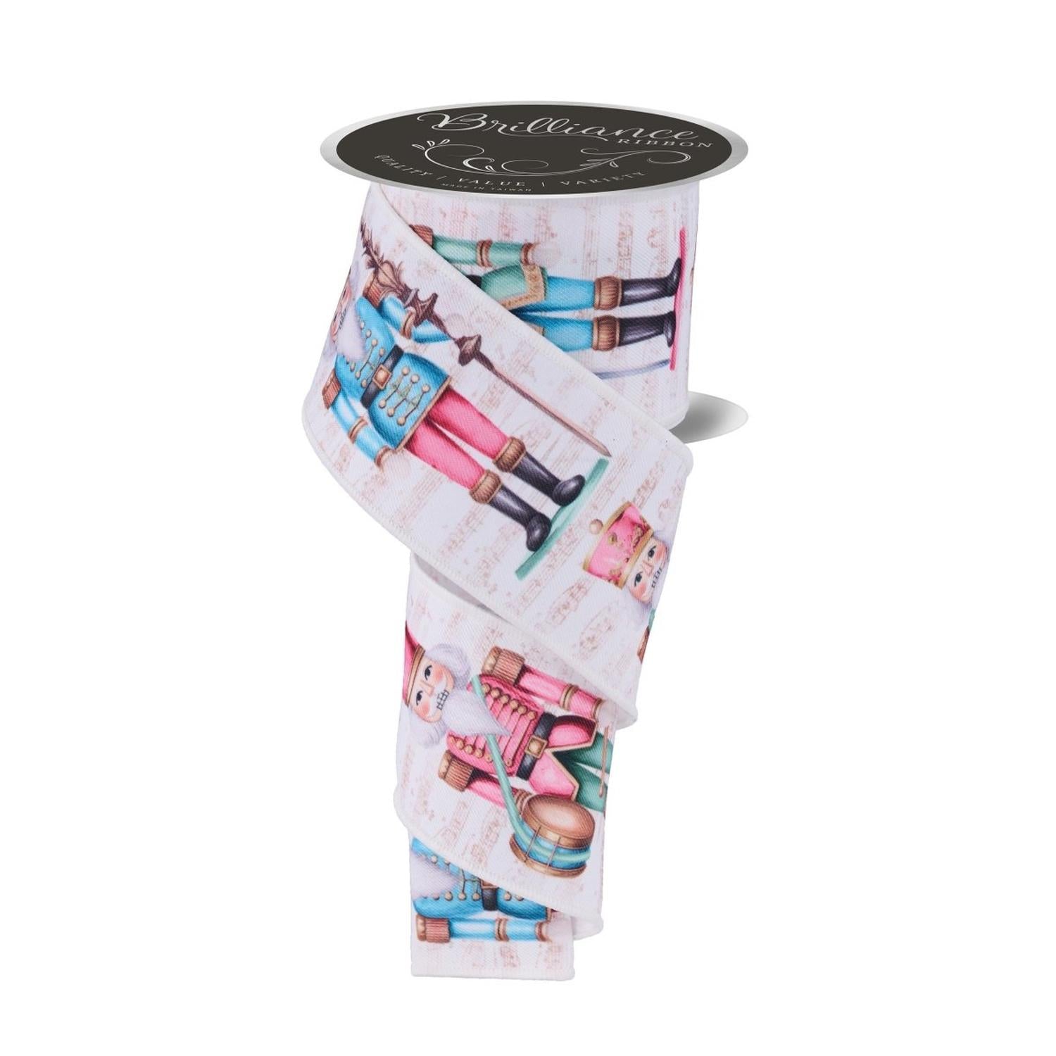 Shop For 2.5" LS Nutcracker Ribbon: Ivory/Pink (10 Yards)