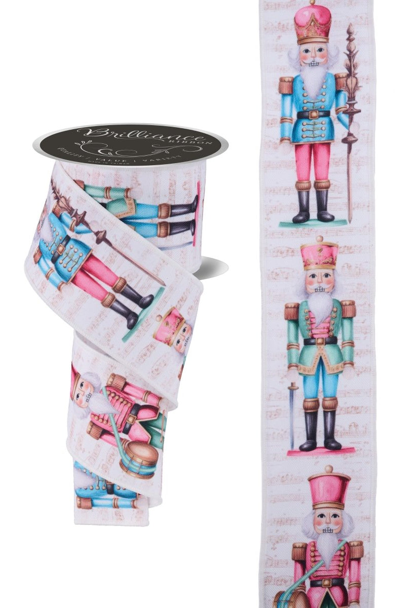 Shop For 2.5" LS Nutcracker Ribbon: Ivory/Pink (10 Yards)