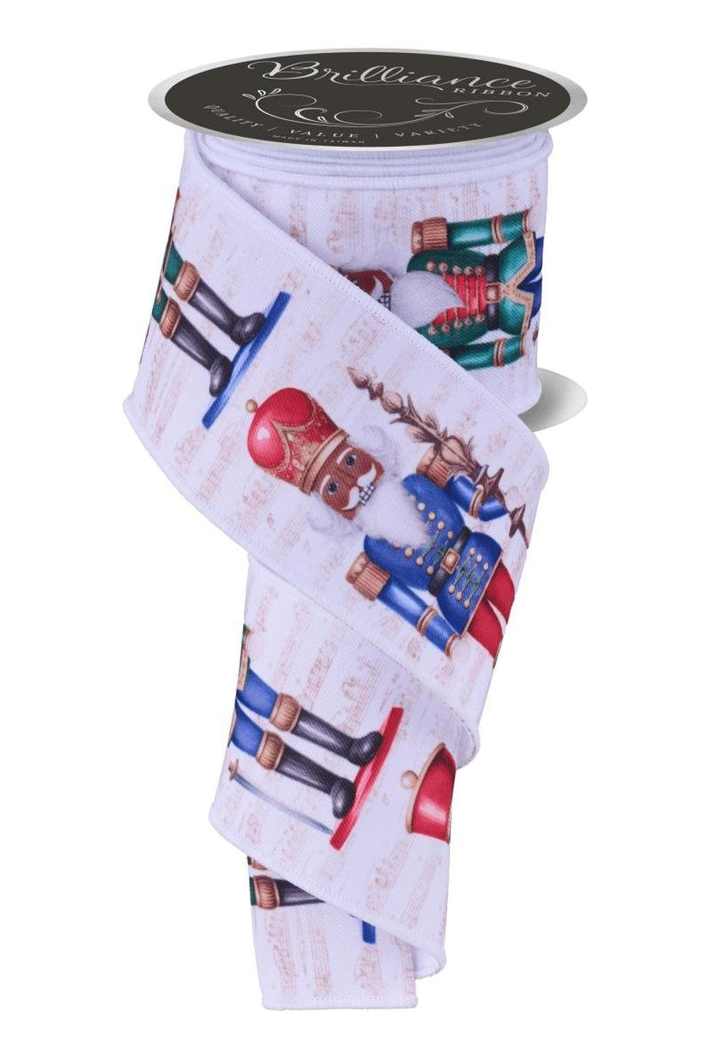 2.5" LS Nutcracker Ribbon: White (10 Yards)