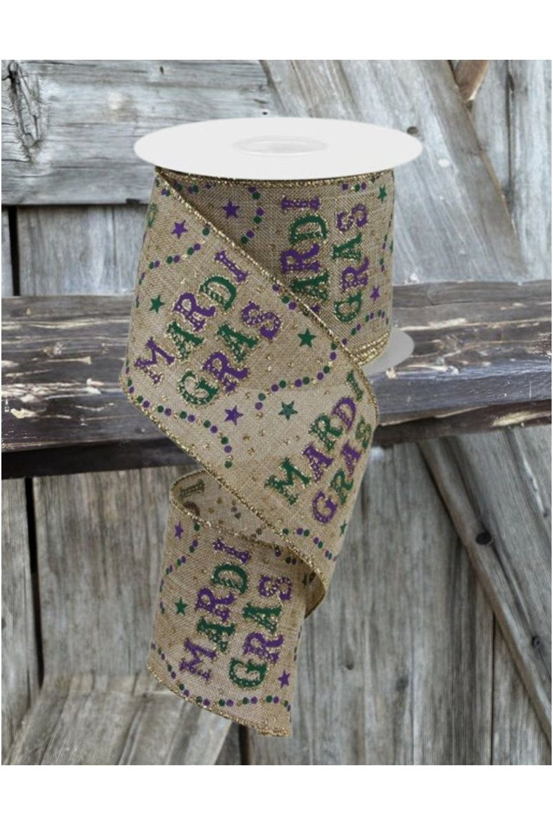 Shop For 2.5" Mardi Gras Beads Ribbon: Beige (10 Yards)