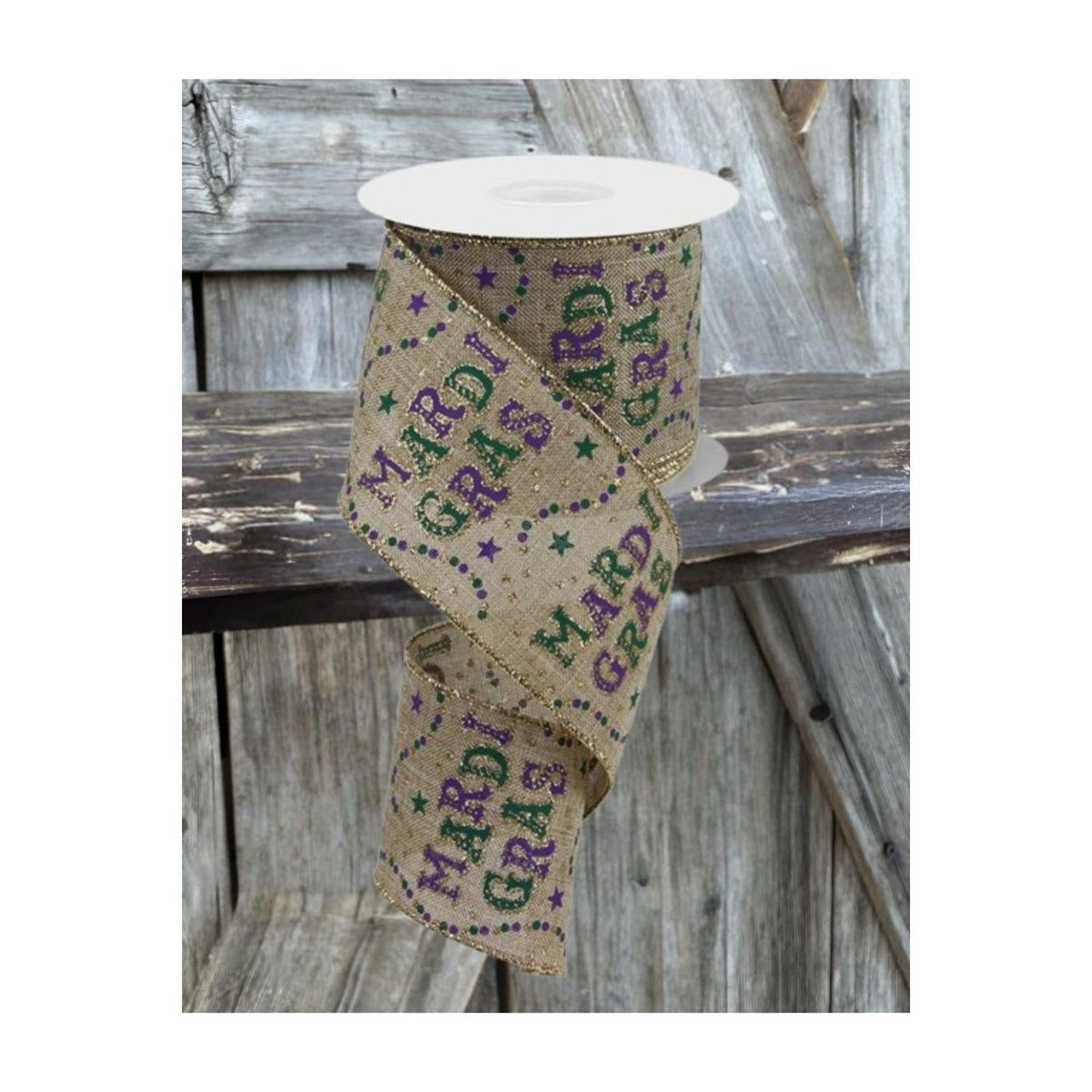 Shop For 2.5" Mardi Gras Beads Ribbon: Beige (10 Yards)