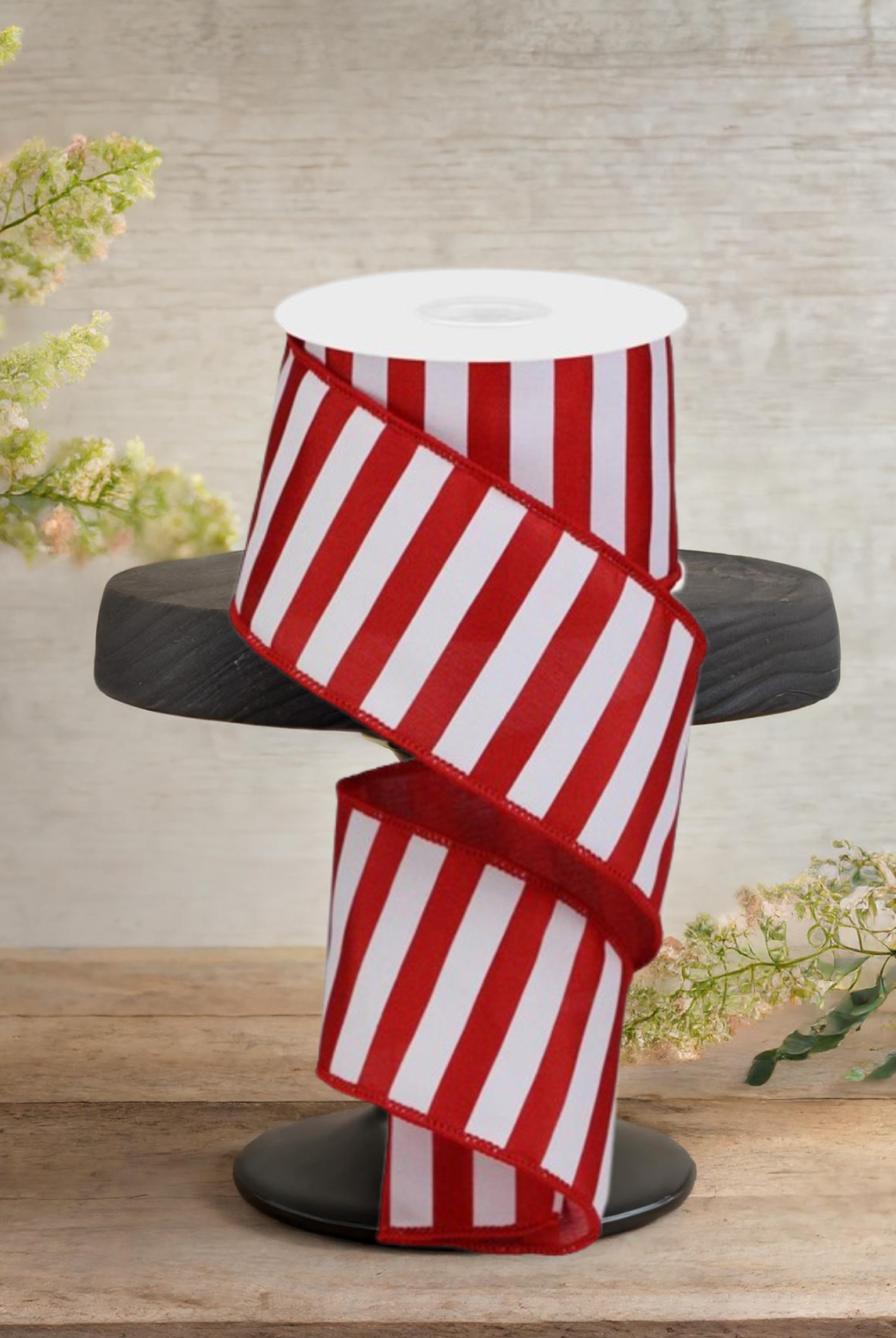 Shop For 2.5" Medium Horizontal Stripe Ribbon: Red & White (10 Yards)