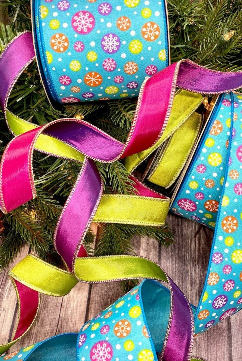 Shop For 2.5" Merry and Bright Snowflake Ribbon: Blue (25 Yards)