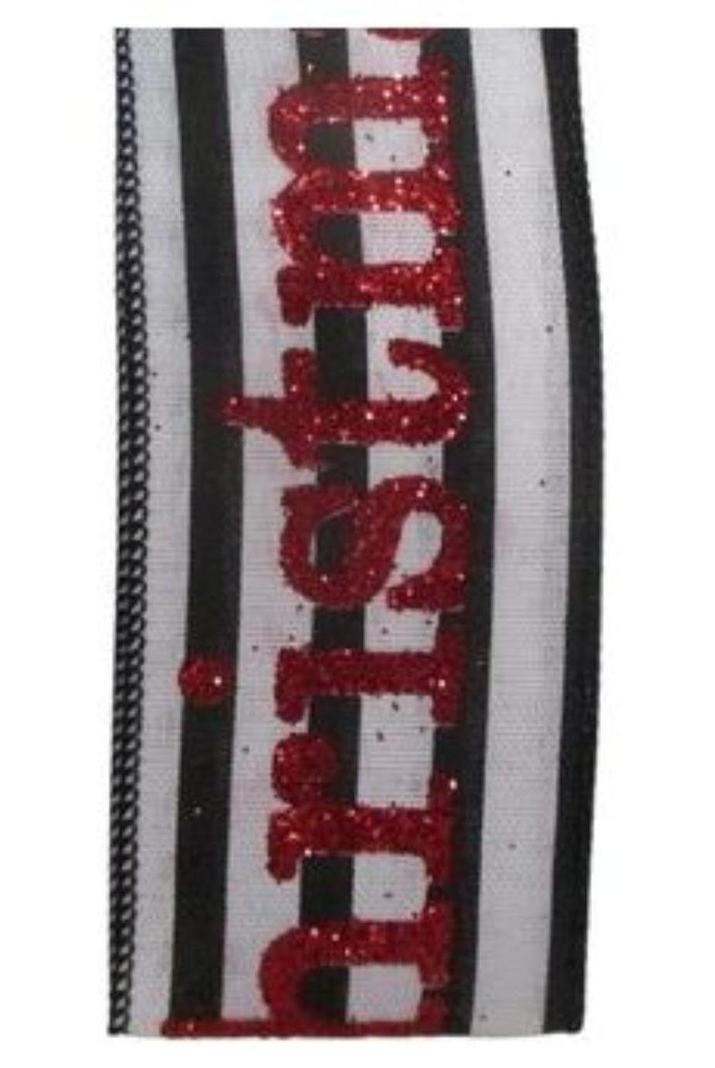 2.5" Merry Christmas Ribbon: Black/White