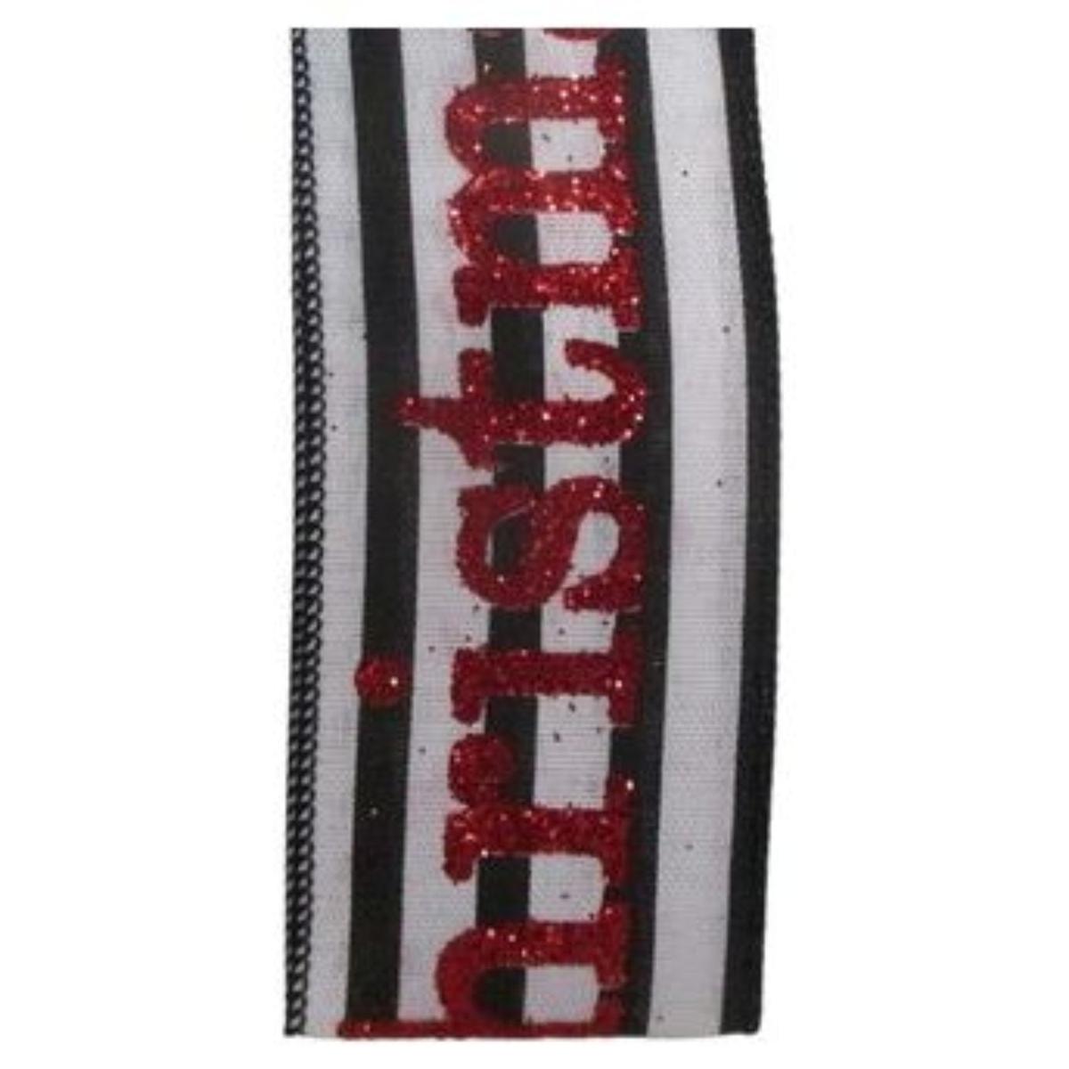 Shop For 2.5" Merry Christmas Ribbon: Black/White