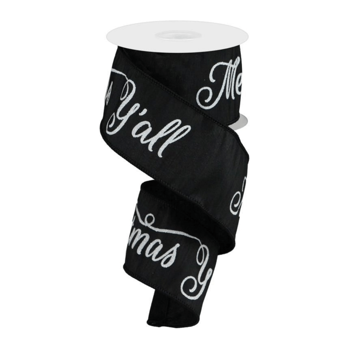 Shop For 2.5" Merry Christmas Yall Ribbon: Black (10 Yards)