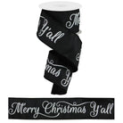 Shop For 2.5" Merry Christmas Yall Ribbon: Black (10 Yards)