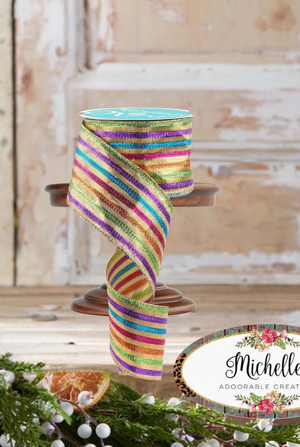 Shop For 2.5" Metallic Fiesta Stripe Ribbon: Gold (10 Yards)