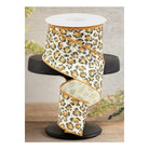 Shop For 2.5" Metallic Leopard Print Burlap Ribbon: Off White (10 Yards)