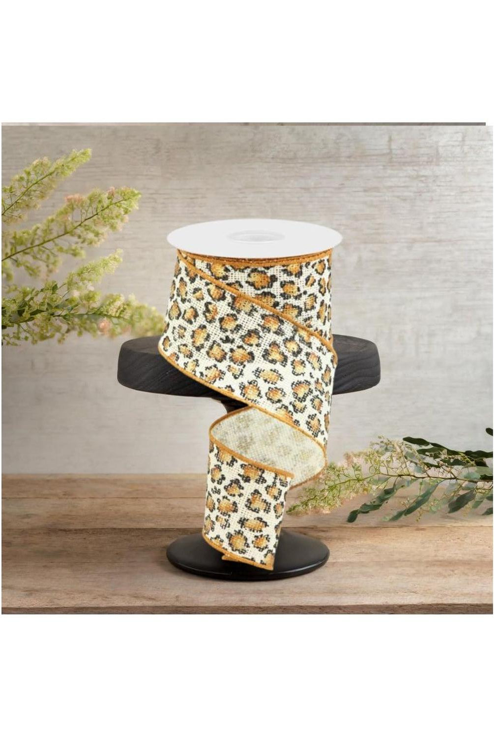 Shop For 2.5" Metallic Leopard Print Burlap Ribbon: Off White (10 Yards)