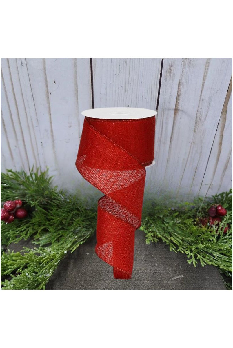 Shop For 2.5" Metallic Royal Canvas Ribbon: Red (10 Yards) at Michelle's aDOORable Creations