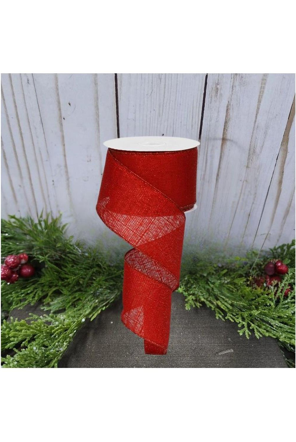 2.5" Metallic Royal Canvas Ribbon: Red (10 Yards)