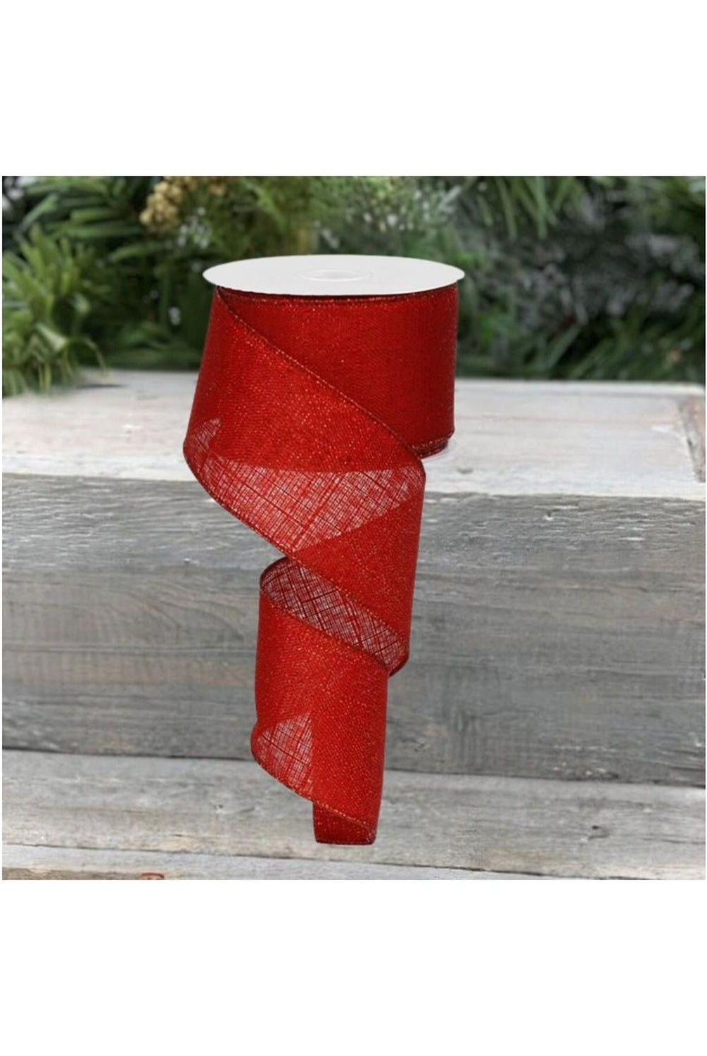2.5" Metallic Royal Canvas Ribbon: Red (10 Yards)